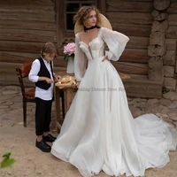 high quality a line wedding dresses v neck sleeveless handmade flower strapless 2022 summer floor length gowns robe de ma