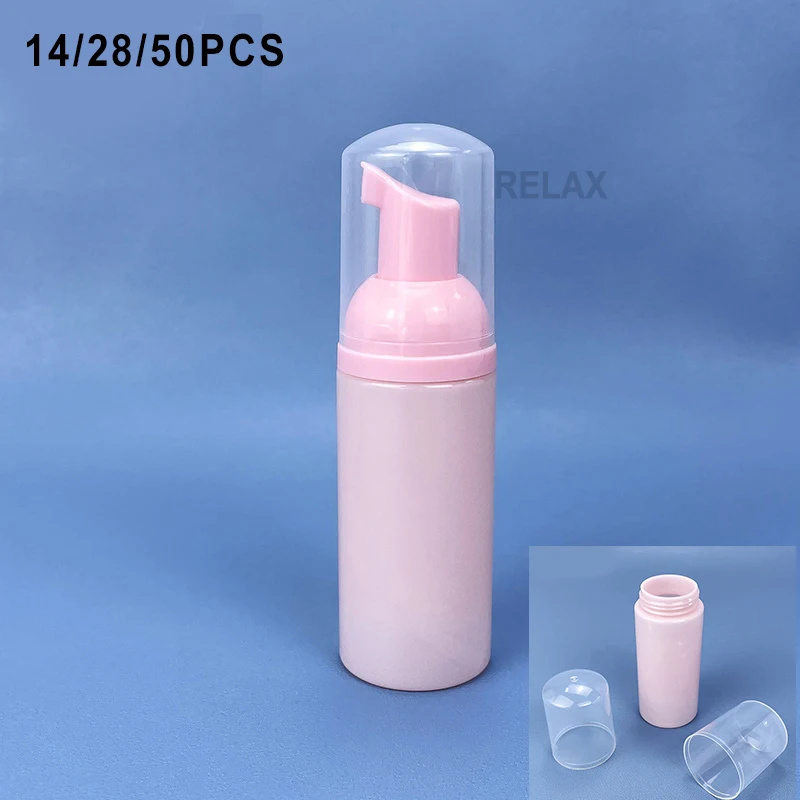 14/28/50PCS All Pink Plastic Foamer Pump Bottle Cosmetic Bottle Soap Dispenser Foam bottle Empty Face Lashes Cleanser  wholesale
