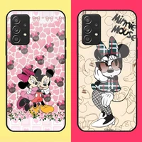 cartoon minnie mouse phone case for samsung s20 s21 s22 s30 pro ultra plus s7edge s8 s9 s10e plus tempered glass funda cover