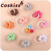 coskiss new baby products hemu wood ring teether bracelet baby crochet bead toys teeth teeth molar stick bracelet gift