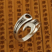 new fashion personality retro wrench opening adjustable size high quality metal ring mens hip hop rock party jewelry gift