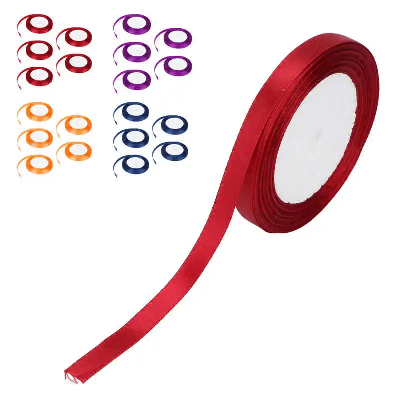 

Decorative Ribbon Reusable 5Rolls/Set 24 Yards Waterproof Ribbon Roll Flexible Use for Wedding Party Decoration