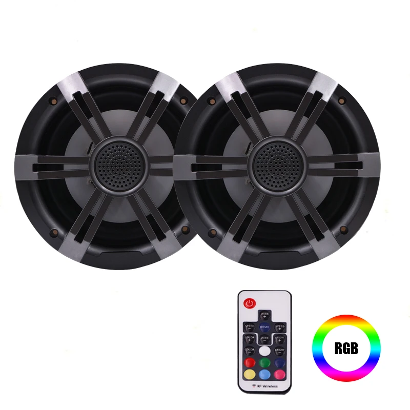Морские колонки RGB с дистанционным управлением 6 5 дюйма 150 Вт * 2-Way 2 шт. черные IP66