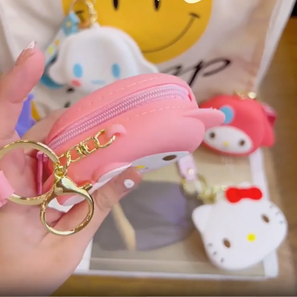 Silica Gel Coin Purse Cartoon Anime Kawaii Mini Wallet Portable Pendant Keychain Money Bag 2023New