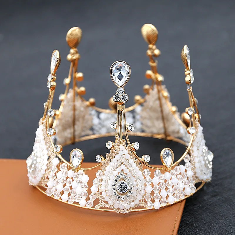 

Wedding Party Crown Hair Jewelry Bridal Headpiece Woman Baroque Rhinestones Crystal Tiaras Cake Topper Crowns Hair Accessories