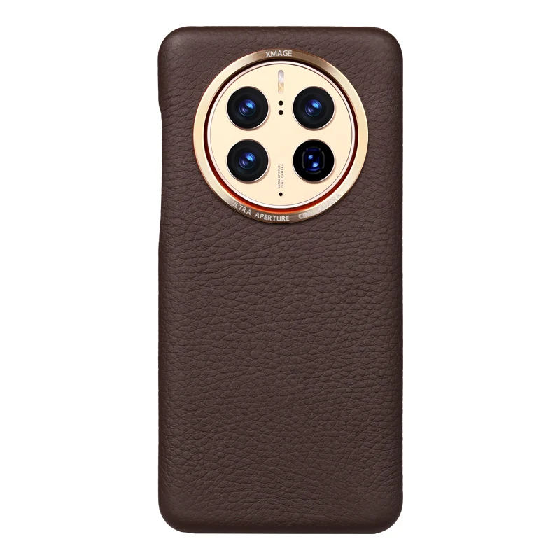 

Original Cowhide Leather Phone Case for Huawei Mate 50 Pro for Huawei Mate50 Luxury Full Protection Back Cover with Metal Frame