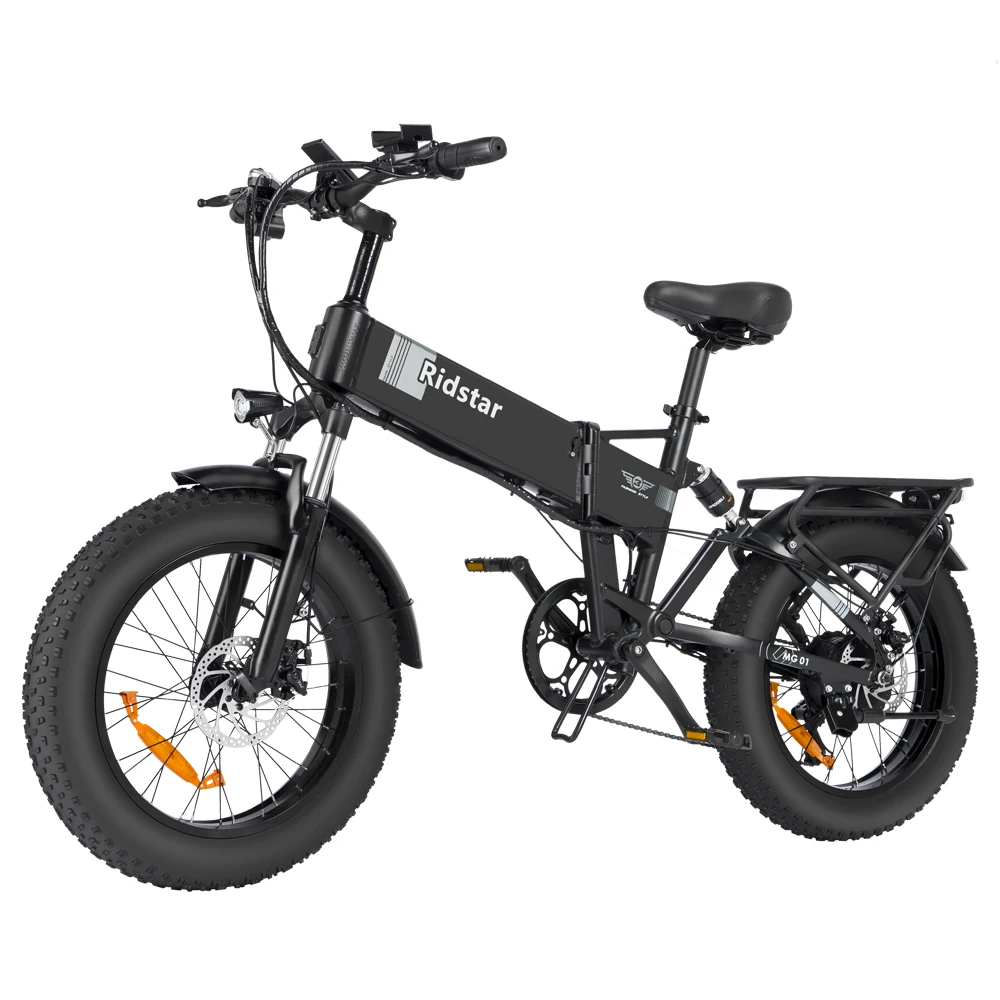 New Ridstar Winner Folding Electric Bike 1000W 48v 14AH Fat Tire Ebike Mountain Bike 20 Inch Electric Bicycle Cycling US Spot