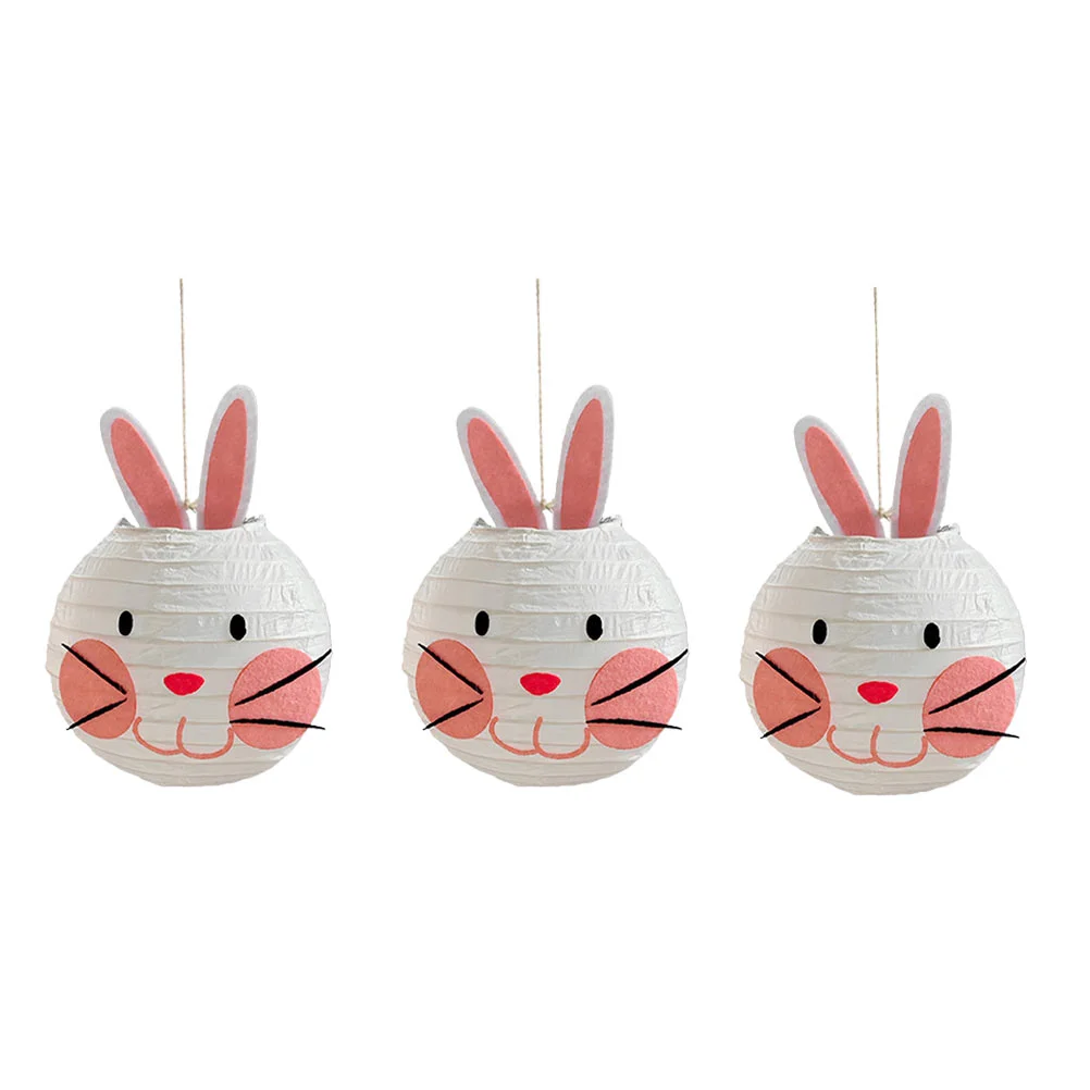 

3pcs Creative Easter Bunny-shaped Lantern Party Lantern Decorative Lantern