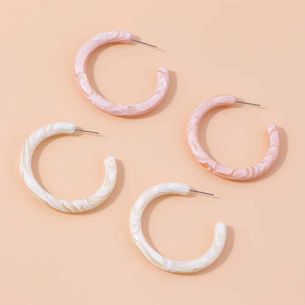 

Exaggerated Acrylic Big Hoop Earrings for Women C-shaped Acetic Acid Women's Earring Fashion Jewelry 2022 Aesthetic Accessories