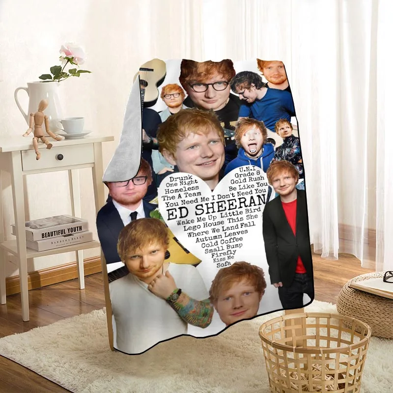 

Современное одеяло Ed Sheeran Singer для дивана/кровати/машины, портативное 3D одеяло для детей, домашний текстиль, ткань 145x200 см 10,14