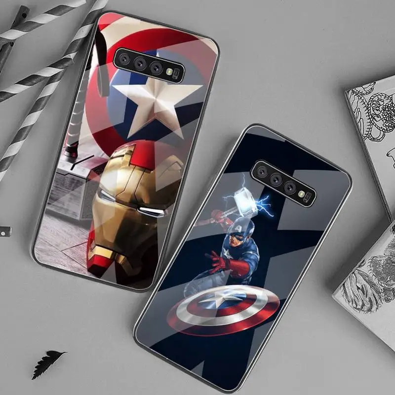 

Marvel Steve Rogers Captain America Phone Case Tempered Glass For Samsung S20 Ultra S7 S8 S9 S10 Note 8 9 10 Pro Plus Cover