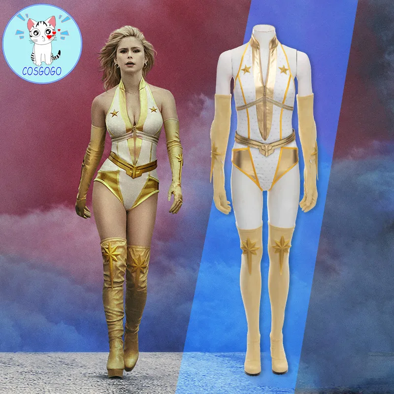 

COSGOGO The Boys Season 2 Starlight Cosplay Costume Women Bodysuits Boots Full Suit Halloween Costumes for Adult Custom Made