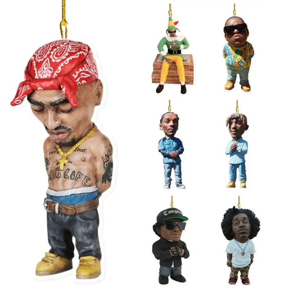 

Classic Rapper Posture Hanging Ornament Cartoon Acrylic Rapper Pendant Keychain Anime Figures Car Key Ring Decoration