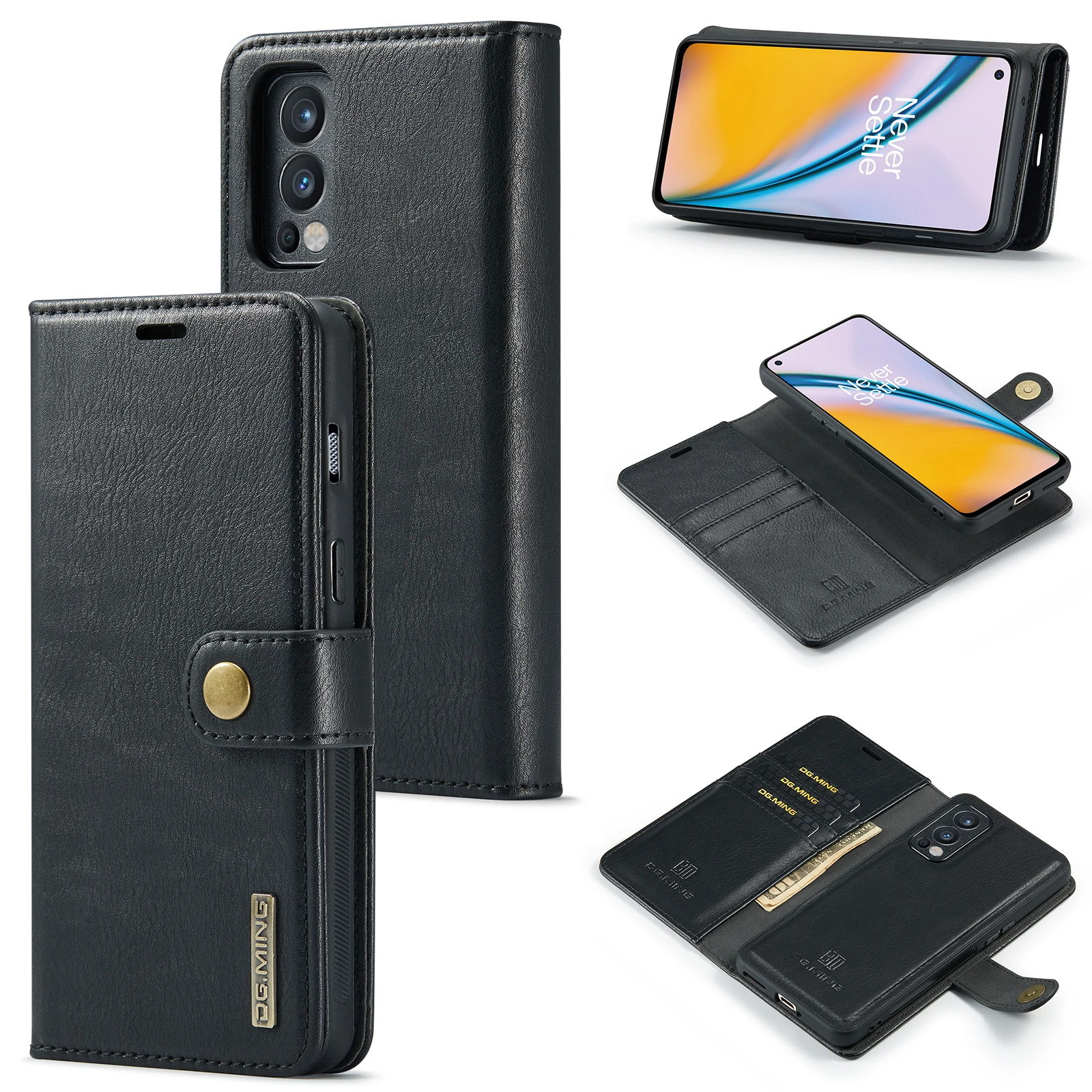 DG.Ming For for OnePlus Nord 2 Nord N20 5G Nord N200 Luxury Leather Magnetic Wallet Phone Case for OnePlus 9RT 9 10Pro Ace/10R