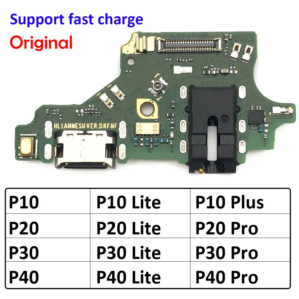 

100% Оригинальный Новый USB-разъем для зарядки Huawei P9 P10 P20 P30 P40 Lite Plus E, гибкий кабель с микрофоном