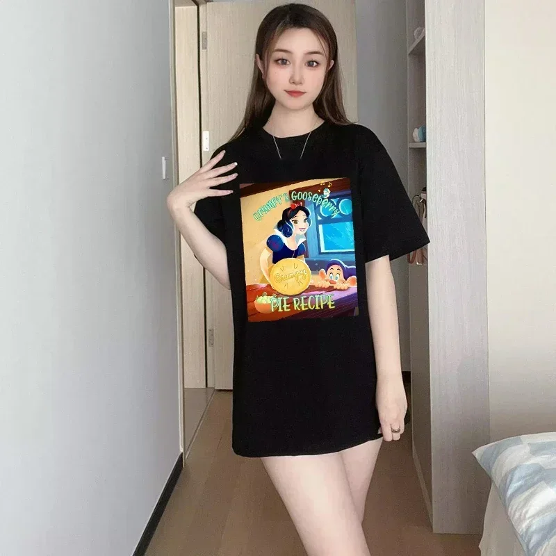 Kawaii женская футболка забавная принцесса с мультяшным принтом короткими рукавами