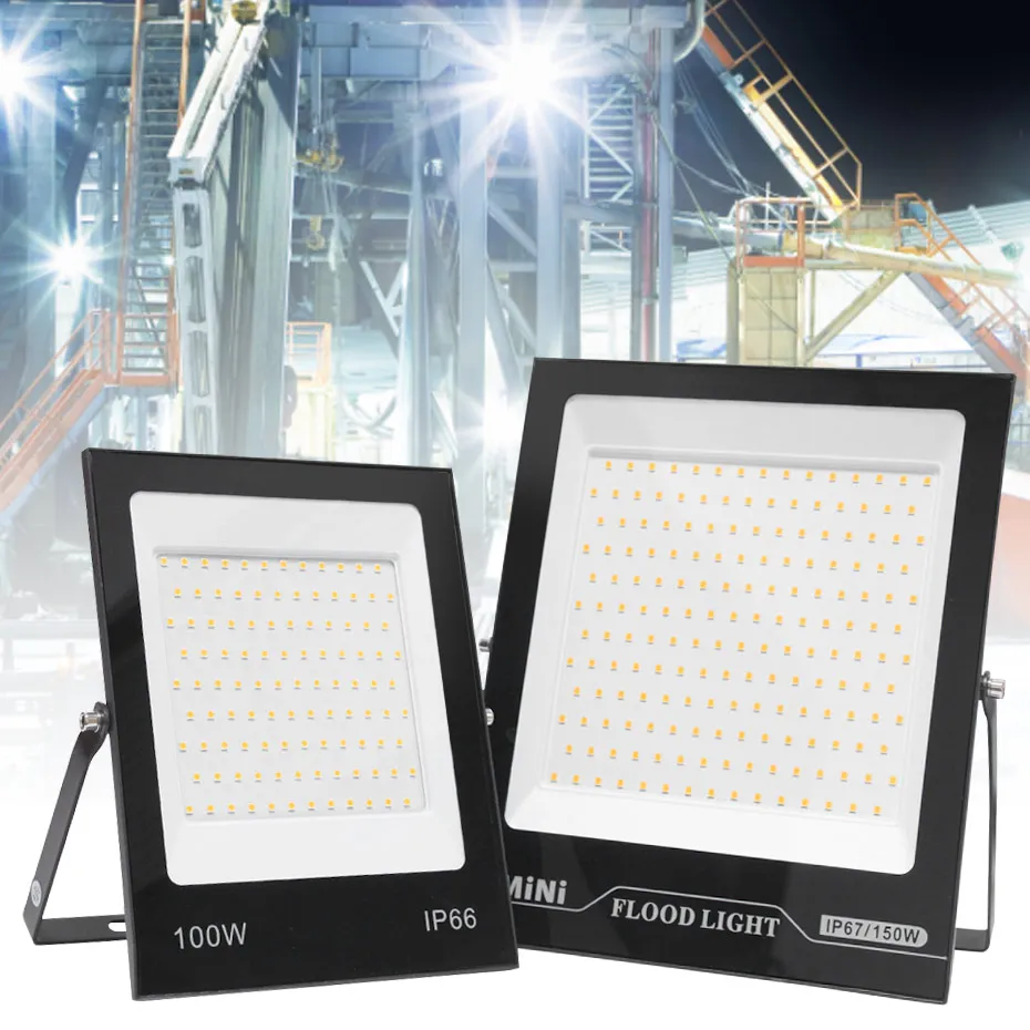 

Водонепроницаемый светодиодный прожектор IP66, 50 Вт, 100 Вт, 150 Вт, 200 Вт, ультратонкий прожексветильник 220 В, уличсветильник настенный светильни...