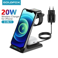 Wireless Charger For iPhone 13 12 11 Pro X XR 20W Fast Charging Dock Station For Apple Watch Airpods
