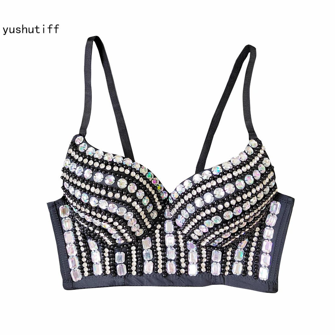 

Crop Top Fashion Nightclub Rhinestone Corset Bra Coquette Clothing Rave Festival Bustier Female Summer Party Sleeveless Vests