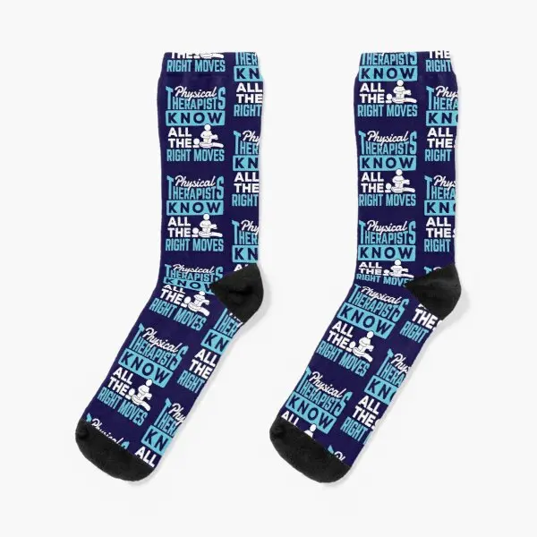 

Physical Therapists Know All The Right M Crew Socks Cartoon Funny Unisex Best Ladies Women Sports Mens Winter Cotton