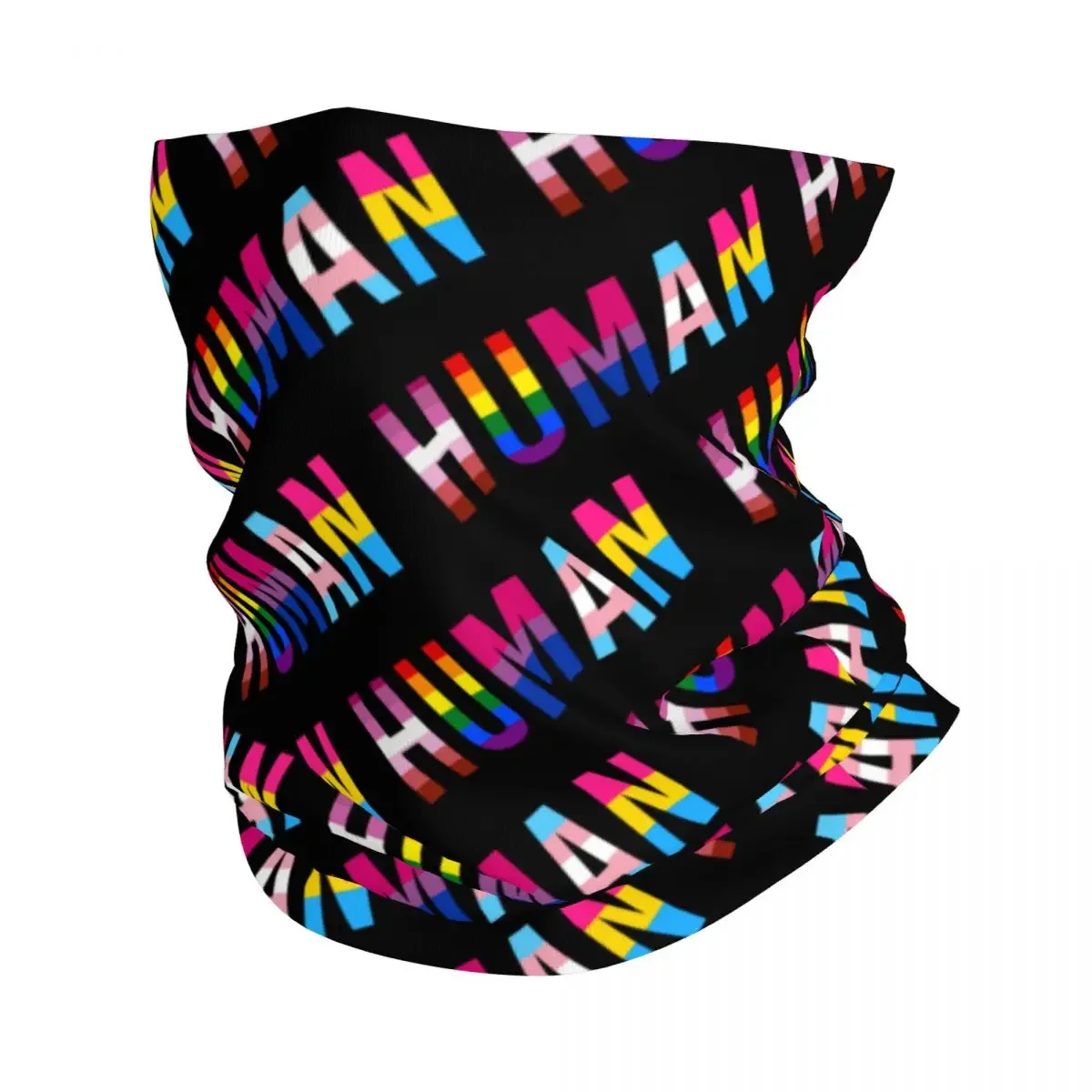

Rainbow Human Lgbt Bandana Winter Neck Warmer Men Windproof Wrap Face Scarf for Hiking Lesbian Gay Pride Gaiter Headband