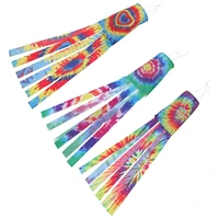 3pcs colorful tie dye windsock flag holiday hanging decor wind socks outdoor decoration 3 styles