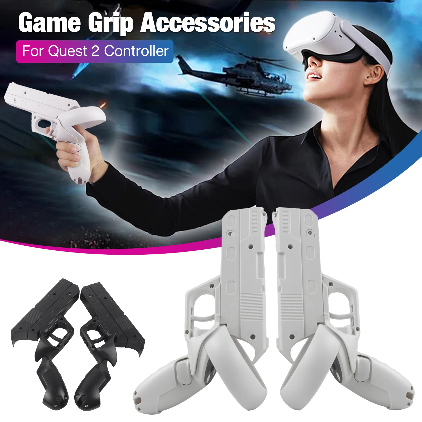 

Oculus 2 Gun Stock VR аксессуары для стрельбы Game Grip Stock захватывающие захваты для контроллера Oculus Quest 2