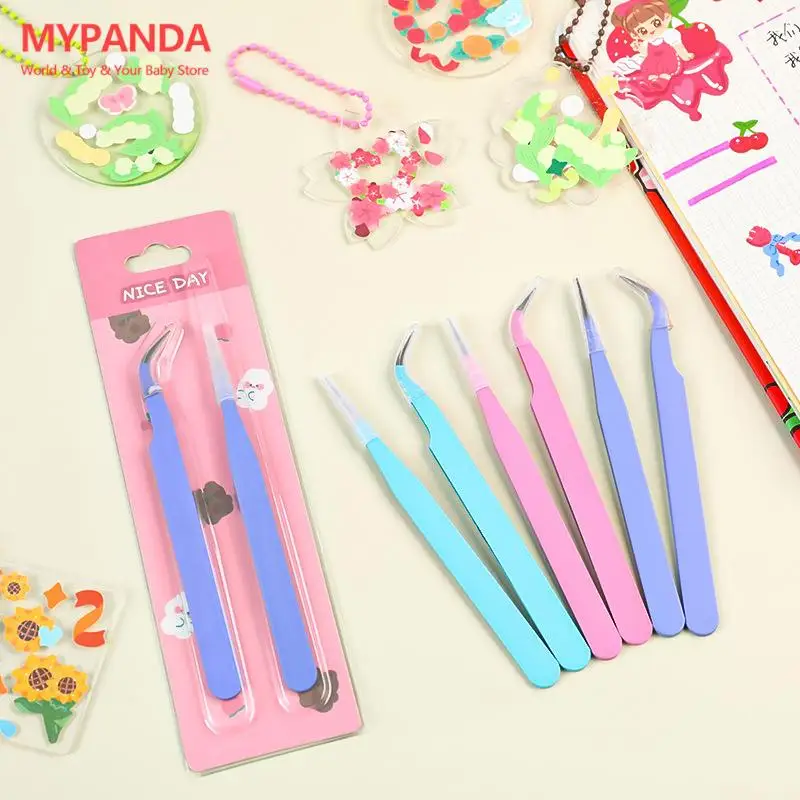 

1Set Multifunctional Gooka Tweezer Small and Fresh DIY Hand account Sticker Tool Creative Macaron Tweezer Clip