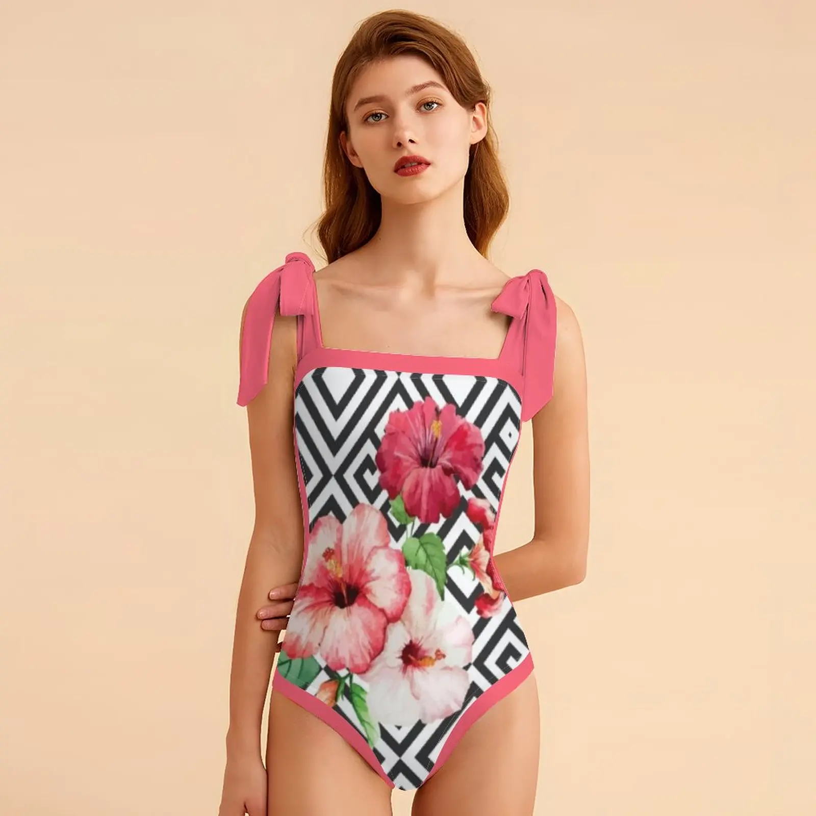 

Fashion Printed One Piece Swimsuit And Cover Up