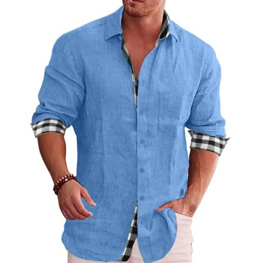 

Men's Casual Cotton Linen Shirts Loose Turn-down Collar Long Sleeve Shirts Autumn Summer Casual Shirts for men camisa masculina