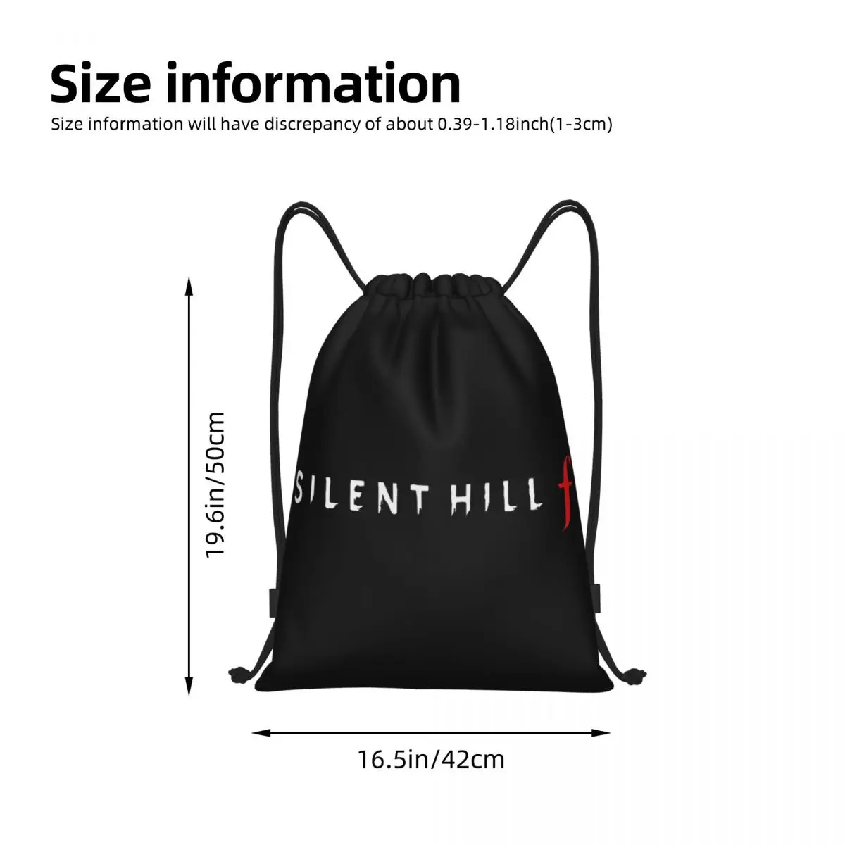 Фото Рюкзаки с логотипом видеоигры Silent Hill F, модные сумки на шнурке, сумки для мелочей, сумки для книг для мужчин и женщин, школьные сумки №3