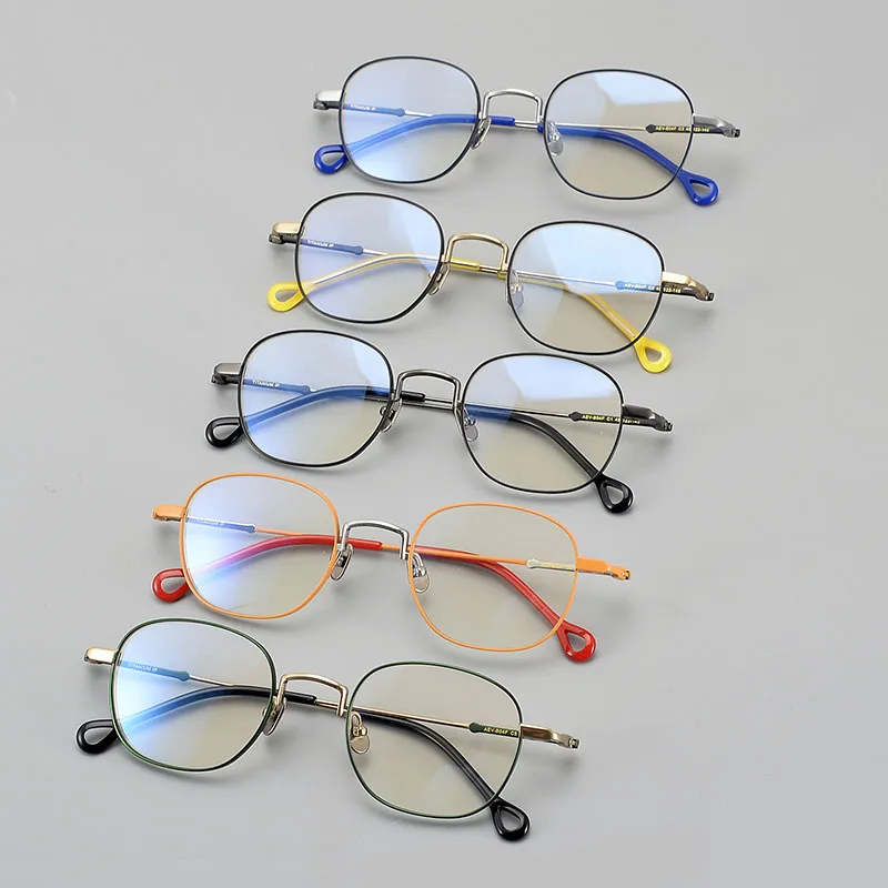 Новинка 2024 квадратная Ультралегкая оправа Anne Et Valenti из чистого титана модная