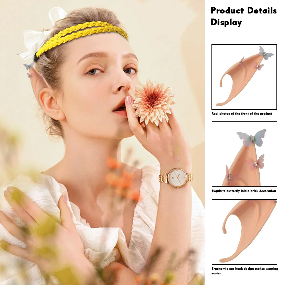 2 шт.-уши бабочки лесного эльфа с натуральной повязкой на голову реквизит для