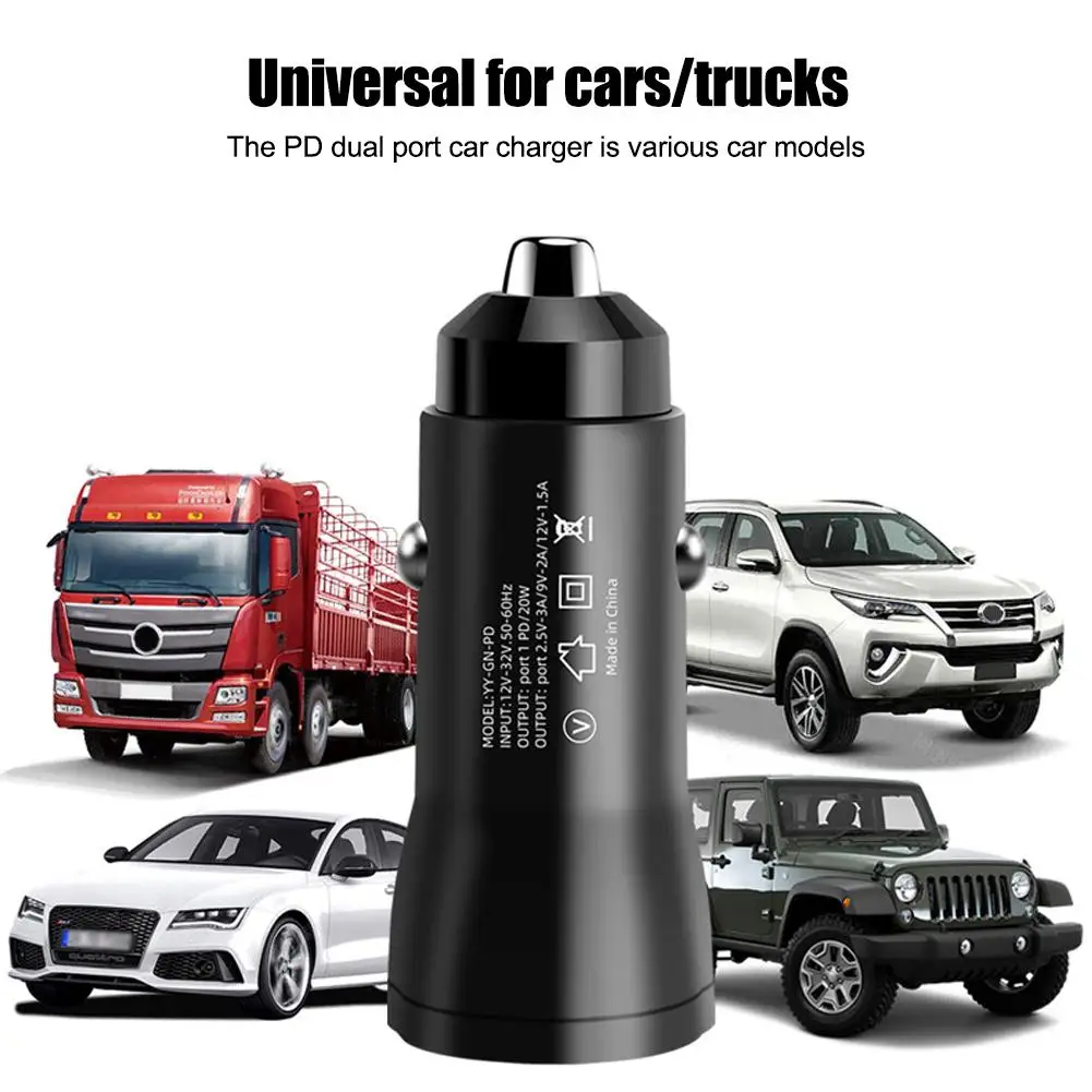 38 Вт USB Автомобильное зарядное устройство типа C Адаптер для быстрой зарядки