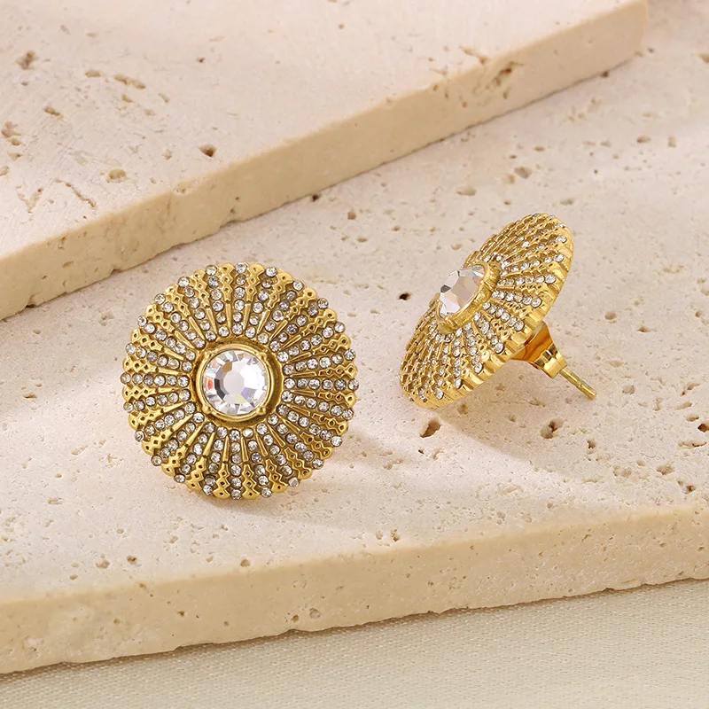 Красочные разноцветные большие круглые серьги из нержавеющей стали для женщин и