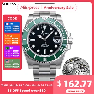 Imported Sugess Diving Automatic Mechanical Watches NH35 Movement Ceramic Bezel Waterproof Wristwatch 200M Sa