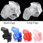 3D жесткая пластиковая перфорированная короткая и длинная клетка для пениса кольцо для пениса манжета мужское устройство верности с замком Секс-игрушки для взрослых для мужчин