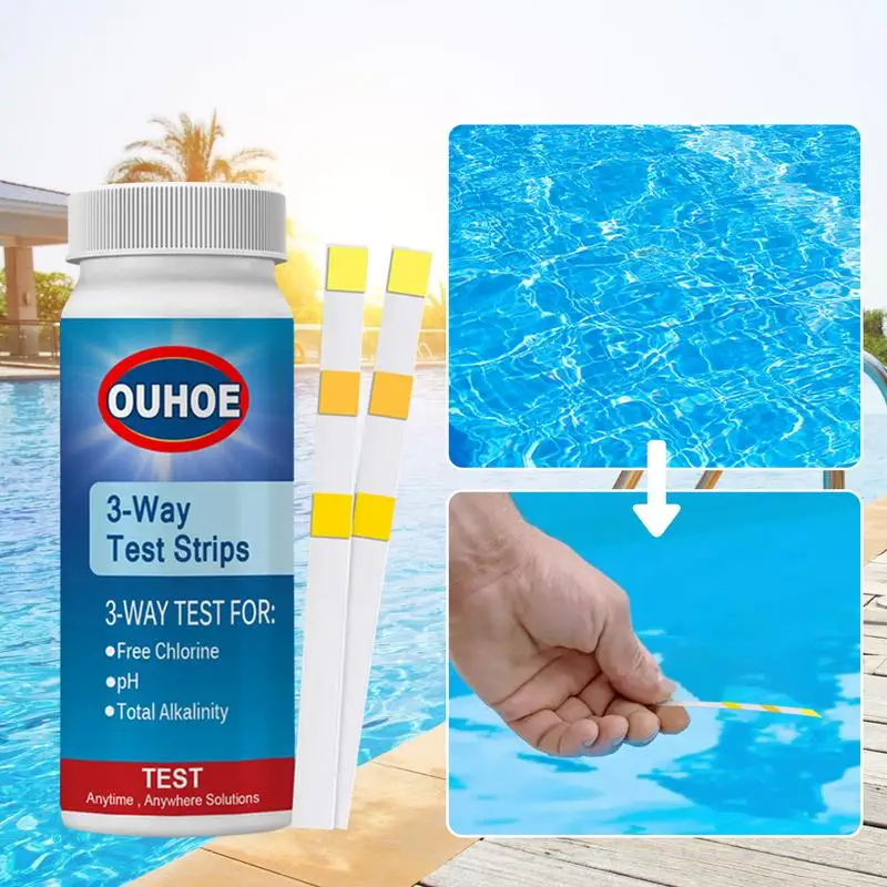 

Swimming Pool Water Test Strips 3-In-1water Quality Tester For Testing Human Ph Drinking Water Swimming Pools Spas Aquariums Use