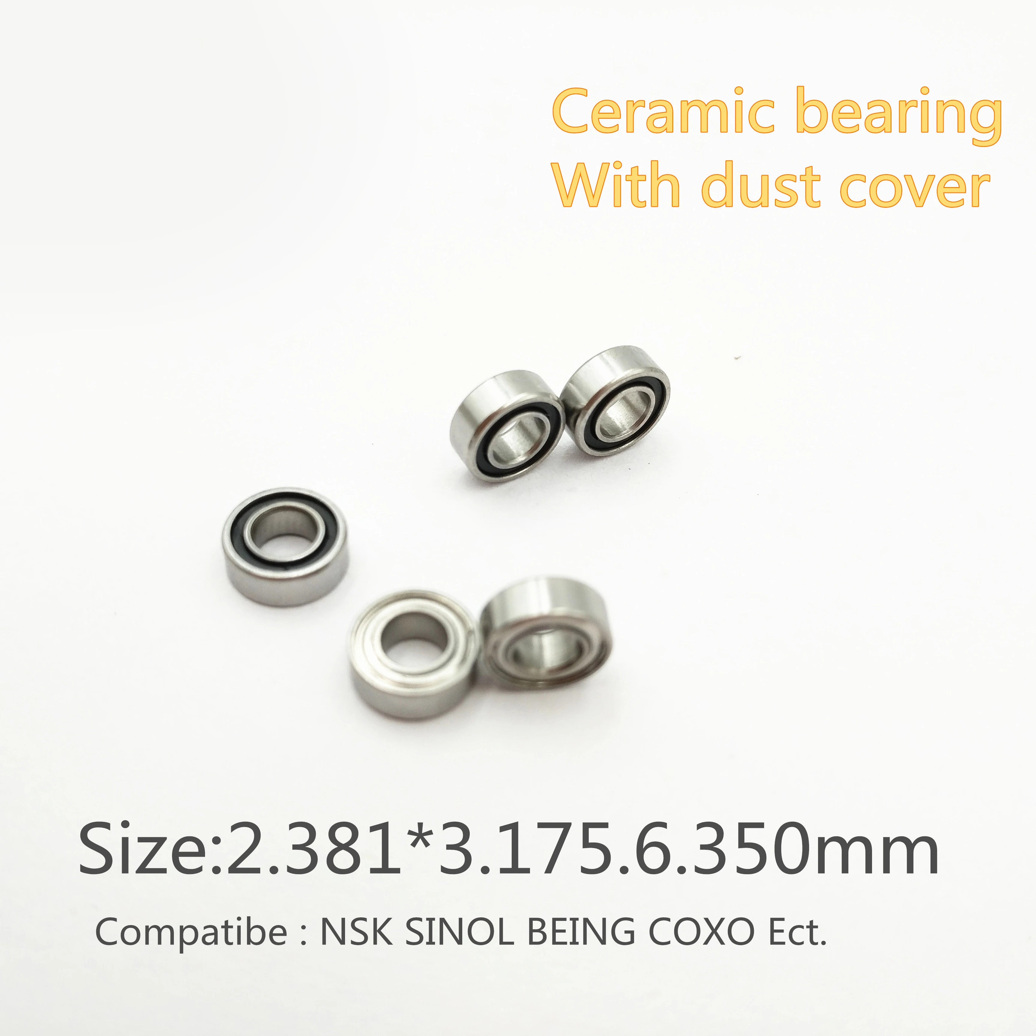 

High Quality 10pc SR144 high speed handpiece ceramic bearings nsk tosi coxo compatible Dental Bearings 3.175*6.35*2.381 material