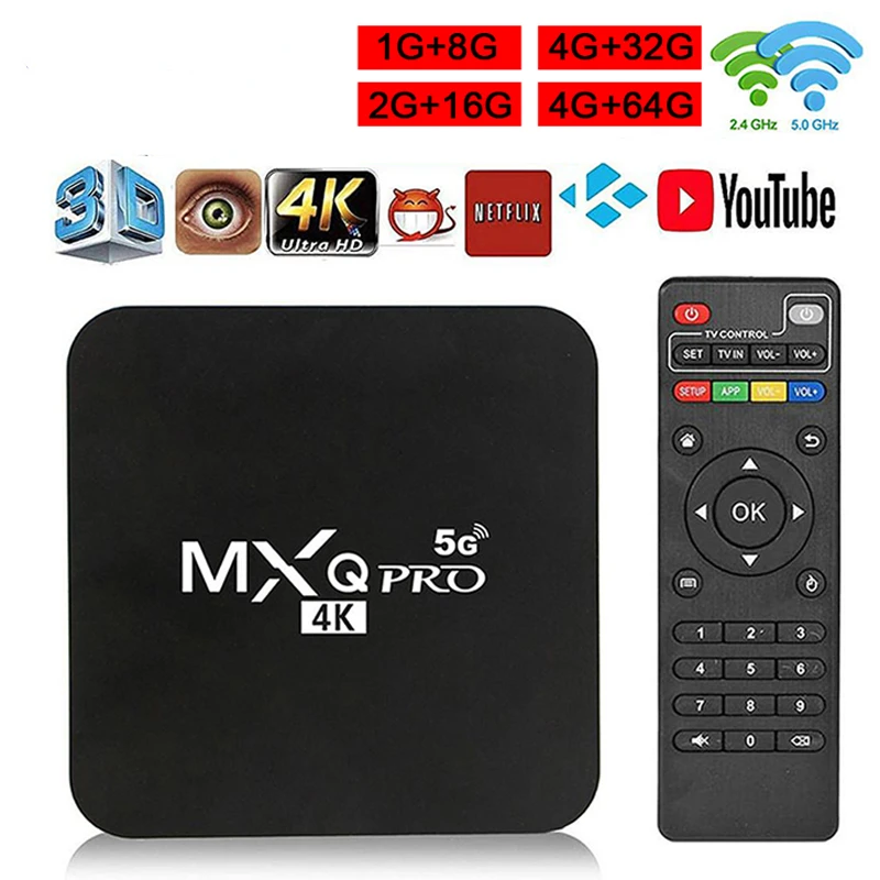 MXQpro RK3229 64GB Android 10.1 Smart TV Box 4K Youtube Media Player TV BOX Android 7.1 4GB 32GB Remote Control TV Set Top Box