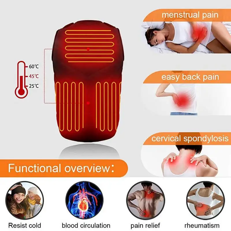 Жилет с электрическим подогревом для охоты 3 терможилет спереди и сзади 5 зон