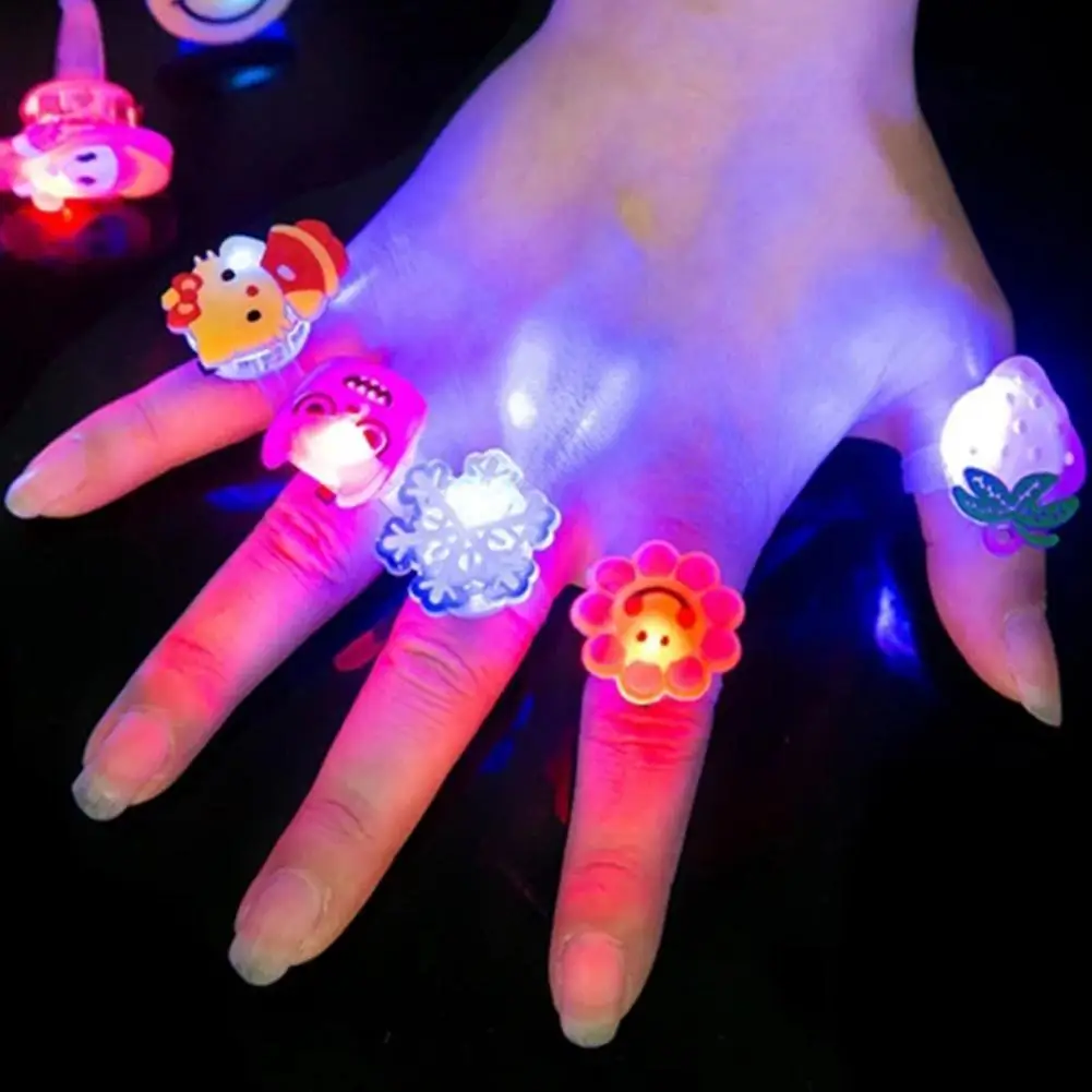 

Soft Rubber Led Lighting Rings Strong Elasticity Flash Cartoon Lights Glow Kids Toys Birthday Gift