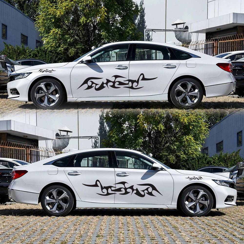 

6PCS Sports Bumper Cover Car Stickers Fire Tribal Totem Car Decoration DIY Nood Machine Body Modelling Garland Gm Stickers