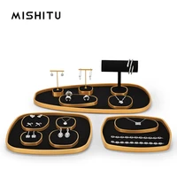mishitu jewelry display black set 14 pcs for necklace ring organize earrings rack jewelry storage decorative tray