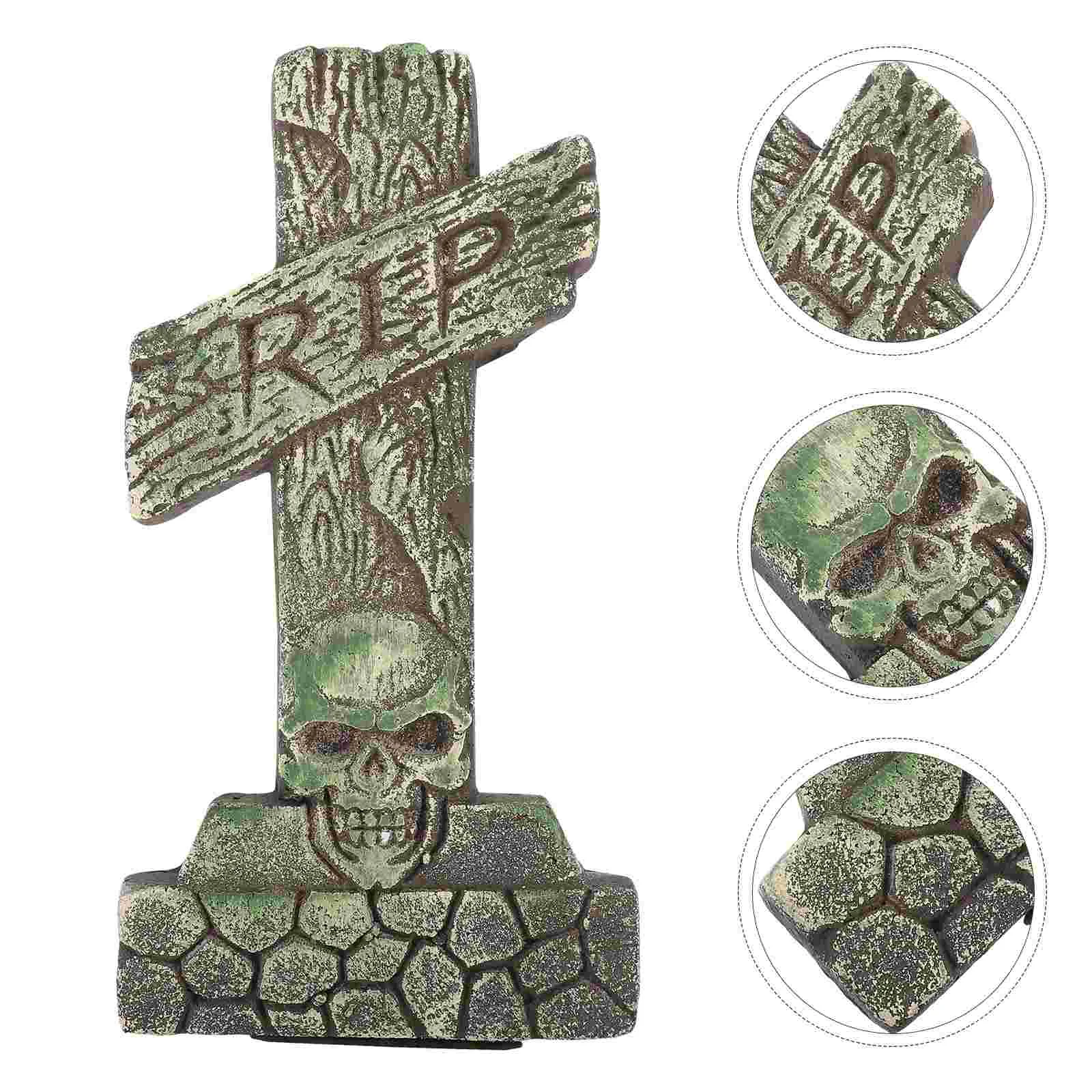 

4 Pcs Unique Table Top Decor Halloween Headstones Outdoor Horror Layout Tombstone