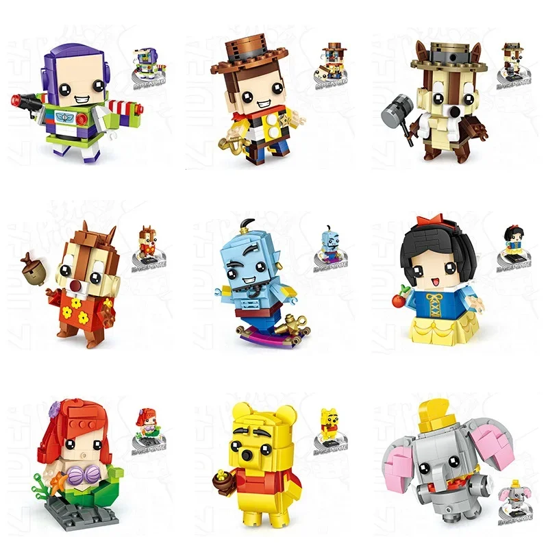 Милая мультяшная голова кирпичная модель развивающая игрушка клоун маленький