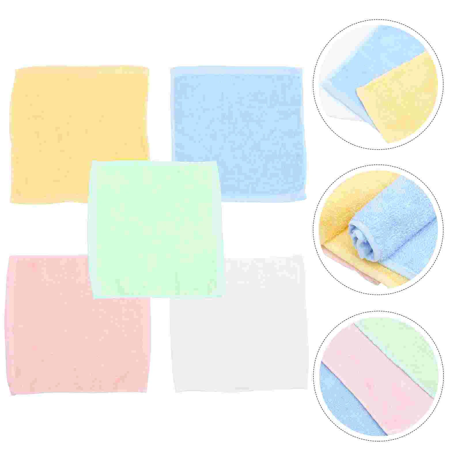 

10 Pcs Small Square Towel Children's Saliva Sweat Handkerchief Baby Washcloths