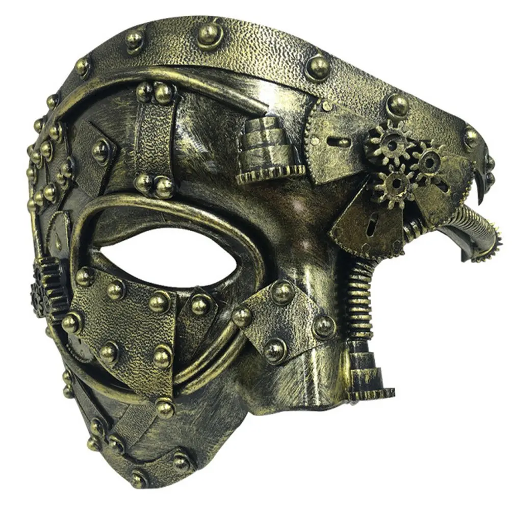 

Punk Style Venetian Mask Helmet Mechanical Men Steampunk Phantom Of The Opera Halloween Cosplay Party Costume Face Masks