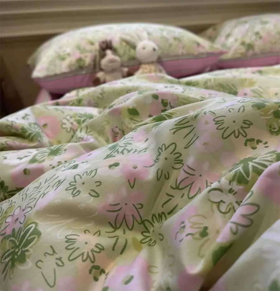 

Комплект постельного белья с цветочным рисунком, односпальный Комплект постельного белья из хлопка с цветочным рисунком, размеры queen/king/queen/king