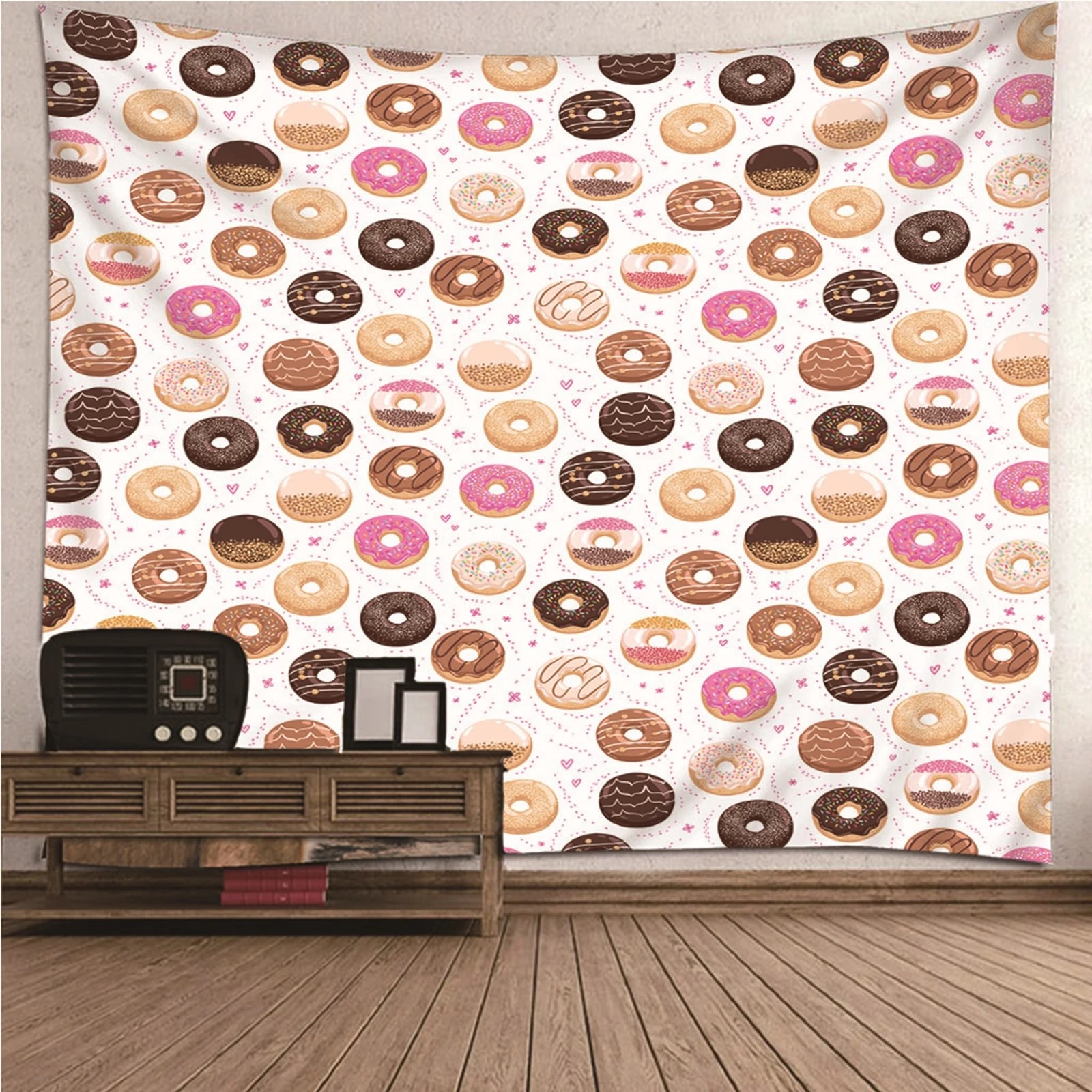 

3D Tapestry Small Tapestry Rug Donuts Pattern Wall Hanging Blanket Dorm Art Decor Covering